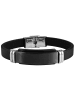 Adeliás Herren Armband aus Leder 21,5 cm in schwarz