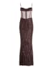 Vera Mont Abendkleid mit Pailletten in Dark Maroon