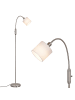 ZMH Stehlampe 163cm in silver 360° Drehbar mit Stoff Lampenschirm