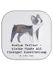 Mr. & Mrs. Panda Glasuntersetzer Boston Terrier mit Spruch in Weiß