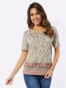 Sieh an! Print-Shirt in sand-schwarz-bedruckt
