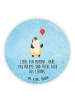 Mr. & Mrs. Panda Rund Magnet Pinguin Luftballon mit Spruch in Eisblau