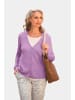 GOLDNER Kurzgröße:  Kaschmir-Strickjacke mit V-Ausschnitt in violett