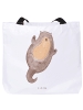 Mr. & Mrs. Panda Totebag Otter Umarmen ohne Spruch in Weiß