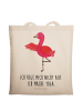 Mr. & Mrs. Panda Jutebeutel Flamingo Yoga mit Spruch in Creme