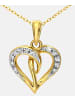 Diamant L'éternel Halskette mit Anhänger aus 375 Gelbgold mit Diamant Herz-Design