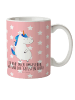 Mr. & Mrs. Panda Kindertasse Einhorn Mann mit Spruch in Rot Pastell