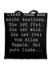 Mr. & Mrs. Panda Büchertasche Spruch Liebe und Freiheit mit Spruch in Schwarz