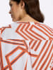 Sieh an! Langarm-Bluse in weiß-orange-bedruckt
