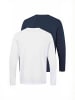 Kappa T-Shirt KMLogo in White-Navy Blue