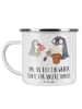 Mr. & Mrs. Panda Emaille Tasse Opa Schatz mit Spruch in Weiß