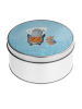 Mr. & Mrs. Panda Blechdose rund Pinguin & Maus Wanderer ohne Spruch in Eisblau
