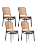Beliani 4er-Set Gartenstuhl PLOSE in Beige/Schwarz