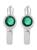 Adeliás Damen Ohrringe – Klappcreole aus 925 Silber mit Zirkonia in silber