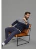 Man's World Rundhalspullover in blau melange