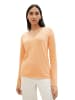 Tom Tailor Dünner Strickpullover Basic V-Ausschnitt Stretch Sweater in Orange