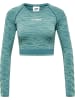 Hummel Longsleeve "Mt Saga Seamless Crop T-Shirt Ls" in Blau