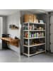 relaxdays Schwerlastregal in Grau/ Braun - (B)120 x (H)200 x (T)60 cm