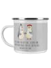 Mr. & Mrs. Panda Camping Emaille Tasse 3. Hochzeitstag Lederhoch... in Heather Grey