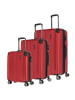 travelite City 4 Rollen Kofferset 3-teilig mit Dehnfalte rot