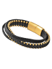 Adeliás Unisex Armband – Lederarmband aus Leder 23 cm in schwarz