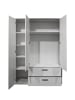 others KLEIDERSCHRANK Edana 138x51x189 Kinderzimmerschrank Woody Grey/Weiß