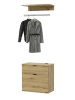Inn.Furn Garderoben-Set Artisan Eiche 61 cm, Komplettset mit Kleiderstange