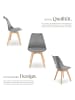 tectake Küchenstuhl Scandi-Design, gepolsterte Sitzfläche, 49 x 53 x 82 cm