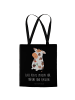 Mr. & Mrs. Panda Tote Bag Kuh mit Spruch in Schwarz