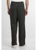Urban Classics Urban Classics Striped Crinkle Resort Pants in black/offwhite