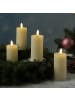 Adilina 4x LED Kerze LINA Echtwachs Rustik-Optik 5x12,5cm in creme