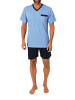 NORMANN Kurzarm Schlafanzug Pyjama Shorty in hellblau1