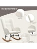 HOMCOM Schaukelstuhl-94L x 70B x 100H cm-Cremeweiß