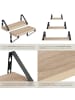 tectake 3er Set Wandregal Cowell Höhe 12 cm, Industrial Holz hell, Eiche Sonoma