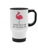 Mr. & Mrs. Panda Thermobecher To Go Flamingo Stolz mit Spruch in Weiß