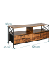 relaxdays TV Lowboard in Braun/ Schwarz - (B)120 x (H)50 x (T)40 cm