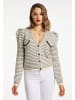 faina Damen Strickjacke in Wollweiss Mehrfarbig