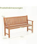 COSTWAY Gartenbank Holz 3-Sitzer Sitzbank in Hellbraun