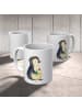 Mr. & Mrs. Panda Kindertasse Pinguin Blumen ohne Spruch in Weiß