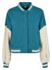 Urban Classics Urban Classics Damen Ladies Oversized 2 Tone College Terry Jacket in watergreen/whitesand