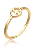 Elli Ring 925 Sterling Silber Peace-Zeichen in Gold