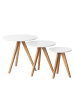 home24 Beistelltisch Past Past I (3-teilig) in Braun-Weiß