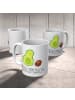 Mr. & Mrs. Panda Tasse Avocado Kern rollt mit Spruch in Weiß