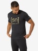 super.natural Merino T-Shirt GRID LOGO in schwarz
