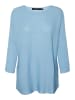 Vero Moda Eleganter 3/4 Arm Rippstrick Pullover VMNORA in Blau