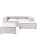 Beliani 3-tlg Modulsofa ARDAL in Weiß/Schwarz