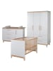 roba Babyzimmer Set Caro Lichtgrau/Goldeiche mit Bett, Kommode & Schrank