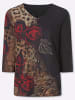 Sieh an! 3/4-Arm-Bluse in schwarz-rot-bedruckt