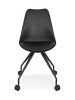 KADIMA DESIGN Bürostuhl SKIN mit Rollen | Modernes Design | Metall Kunststoff in Schwarz