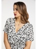 faina Damen Kleid Mit Blumenmuster in Schwarz Weiss